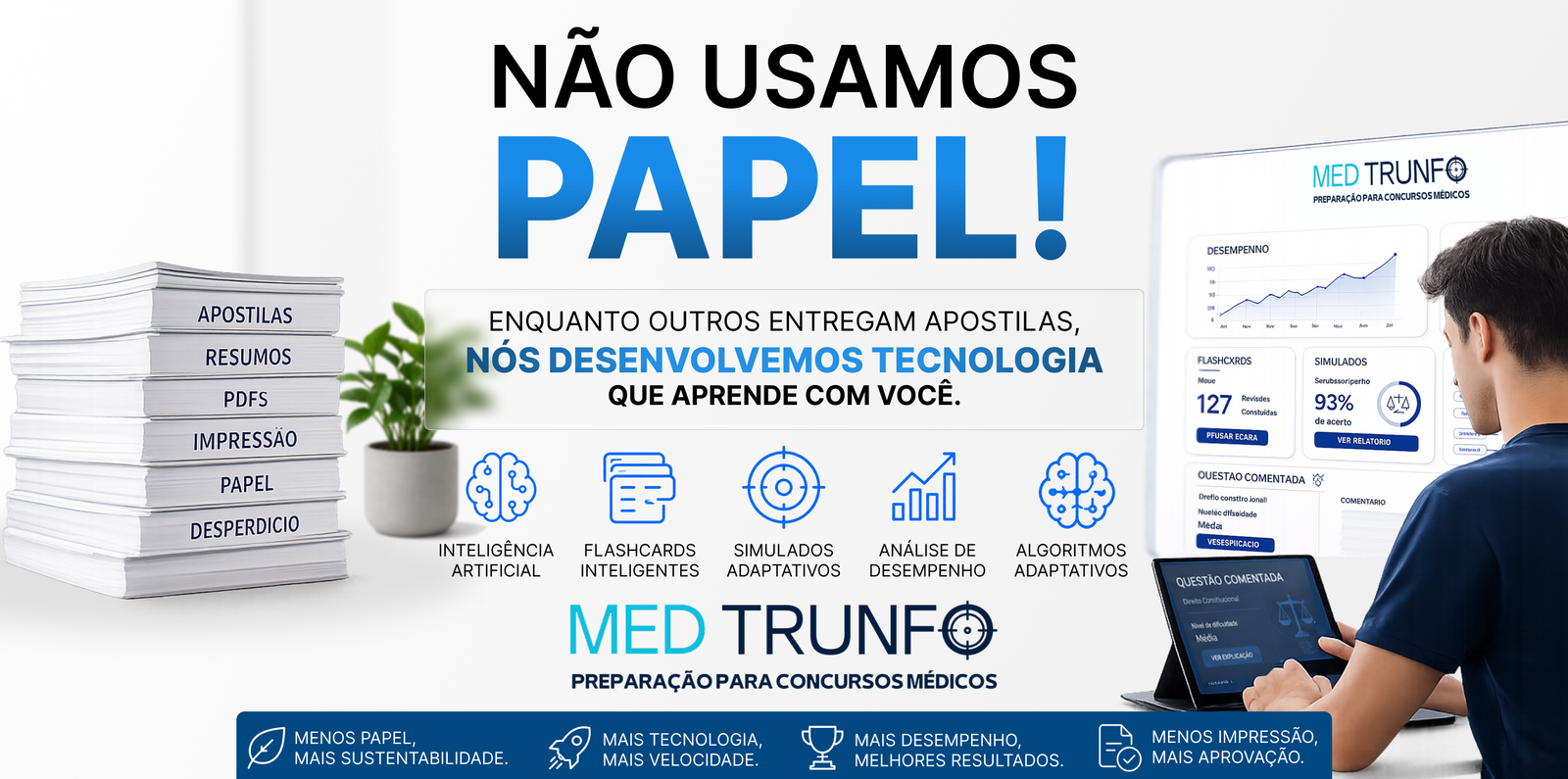 Banner não usamos papel MEDTRUNFO